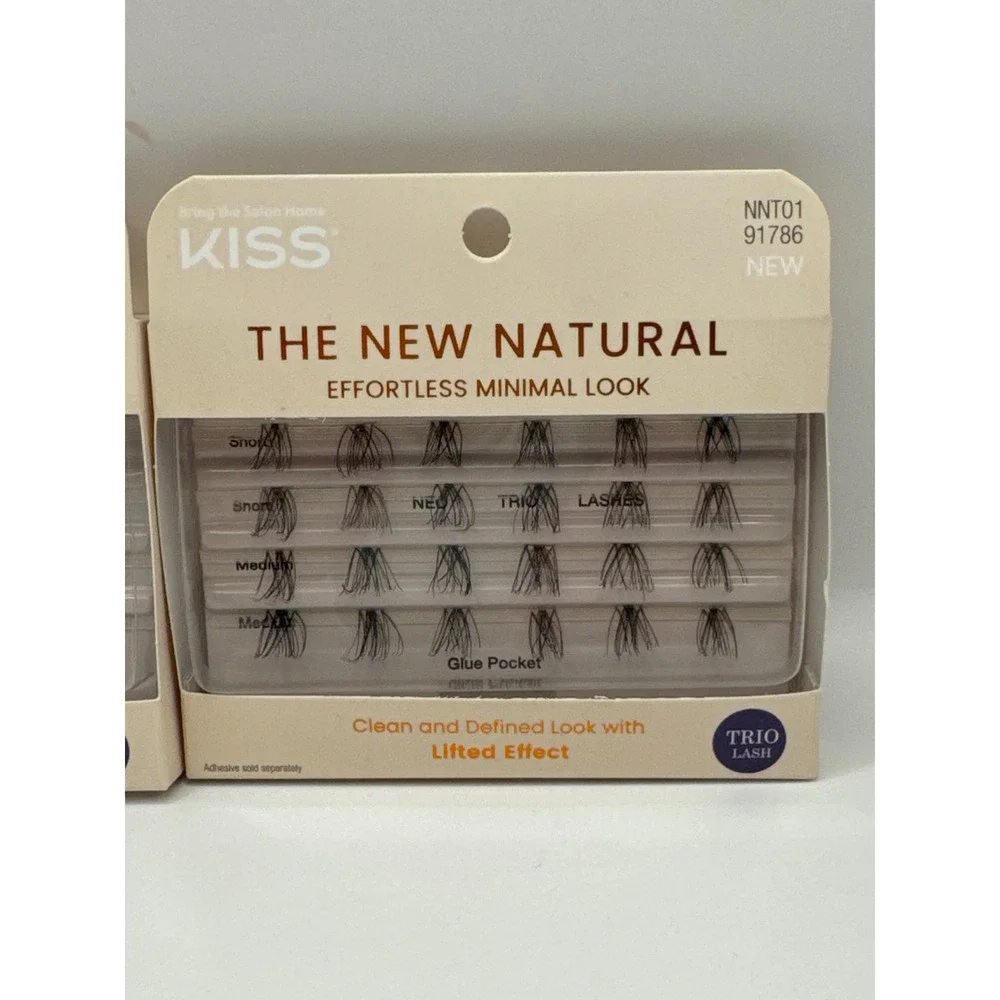 KISS The New Natural Trio Lashes NNT01 91786 Effortless Minimal Look 2 Packs NEW